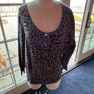 Dana Buchman animal print cardigan in XL